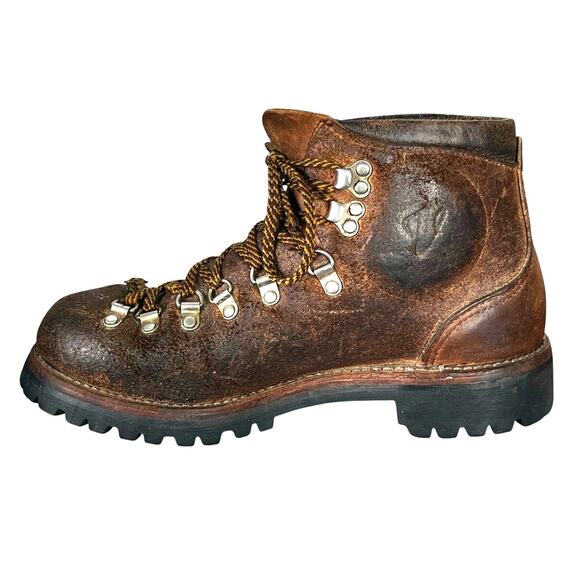 Vintage Vasque Men’s Narrow Brown Leather Mountaineering Boots Size US 7.5 N main image 9